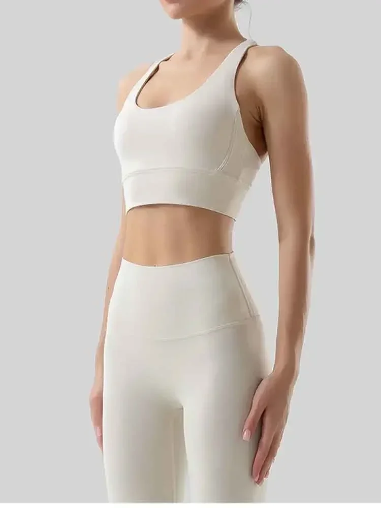 Dupla Face Lixamento Cruz Voltar Sports Bra, Yoga Bra, à prova de choque Reunidos, Fitness, Novo