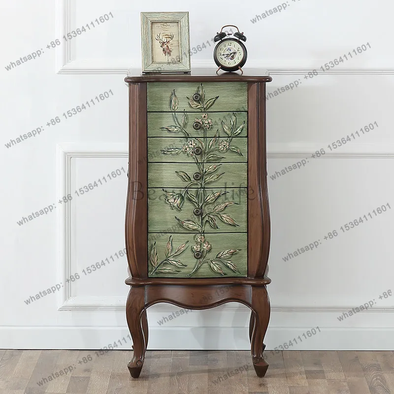 LD American five-bucket jewelry storage cabinet floor-to-ceiling decorative cabinet with mirror