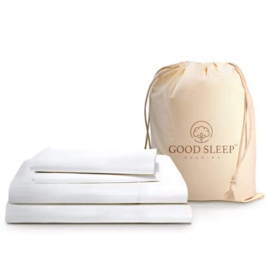 

Sheets Set - 100% Egyptian Cotton Sheets Soft 3Pc Hotel Quality Bed Deep Pocket Sheet Set Fits Upto 16