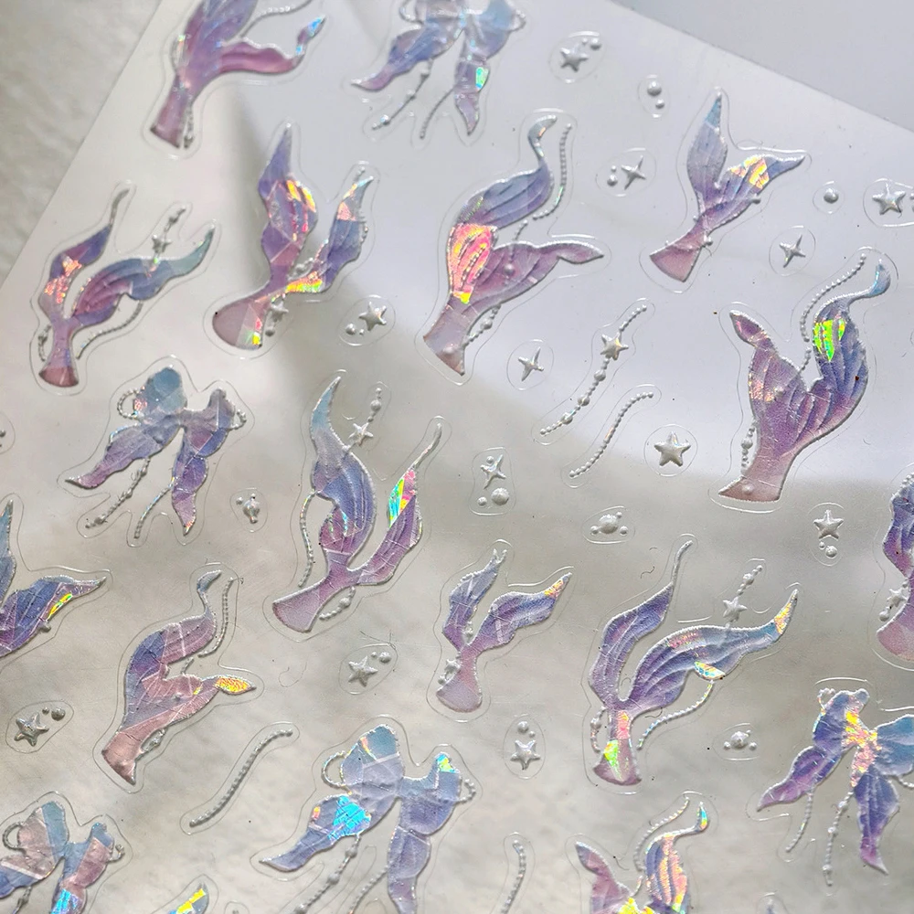 Dromerige Bellen Magische Blaas Bellen Goudvis Liefde Hart Zelfklevende 5D Nail Art Decoraties Stickers Glanzende Manicure Decals DIY