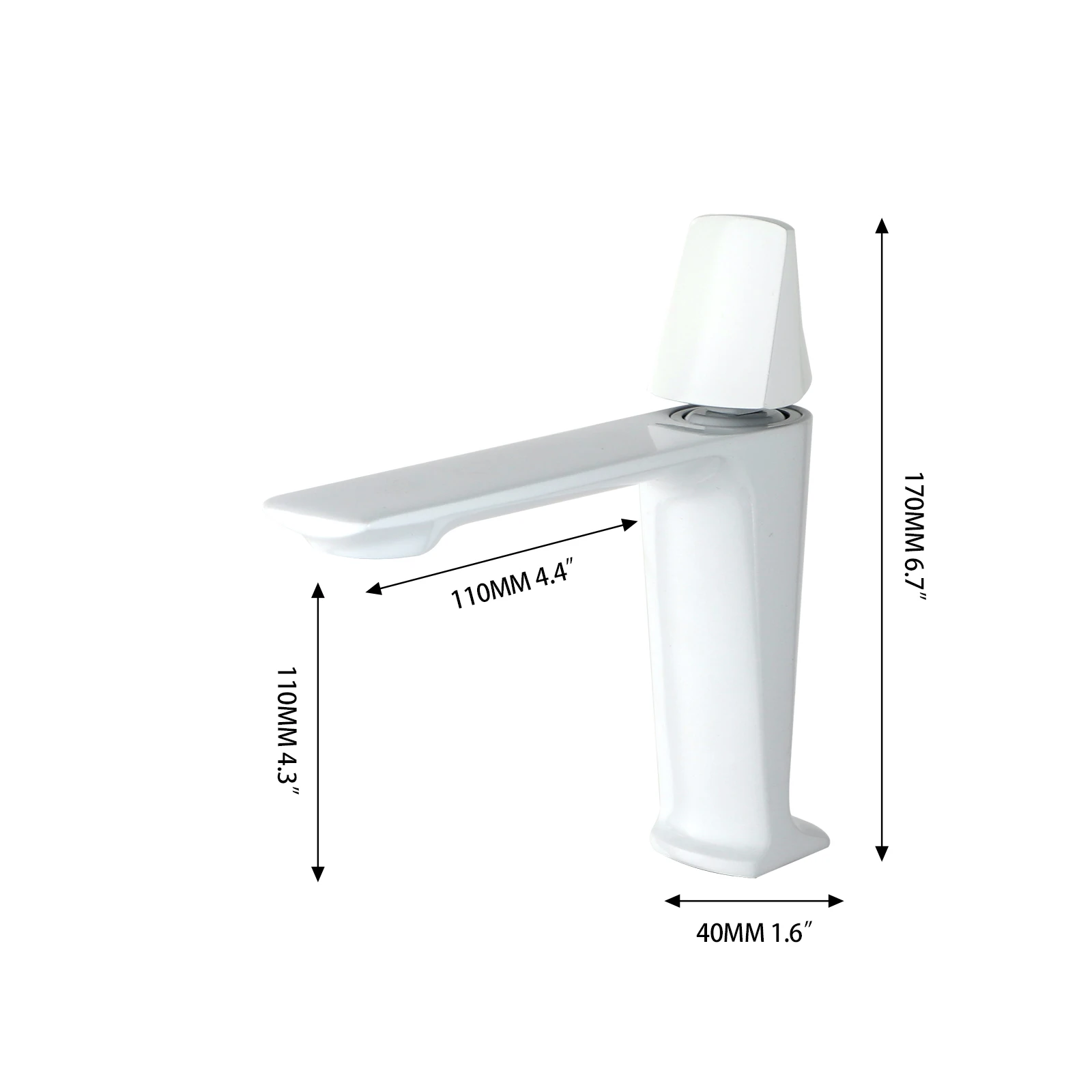 JIENI White Bathroom Sink Faucet Steam Spout Single Handle Control Washbasin Tap Deck Mounted Hot And Cold Water Mixer Taps