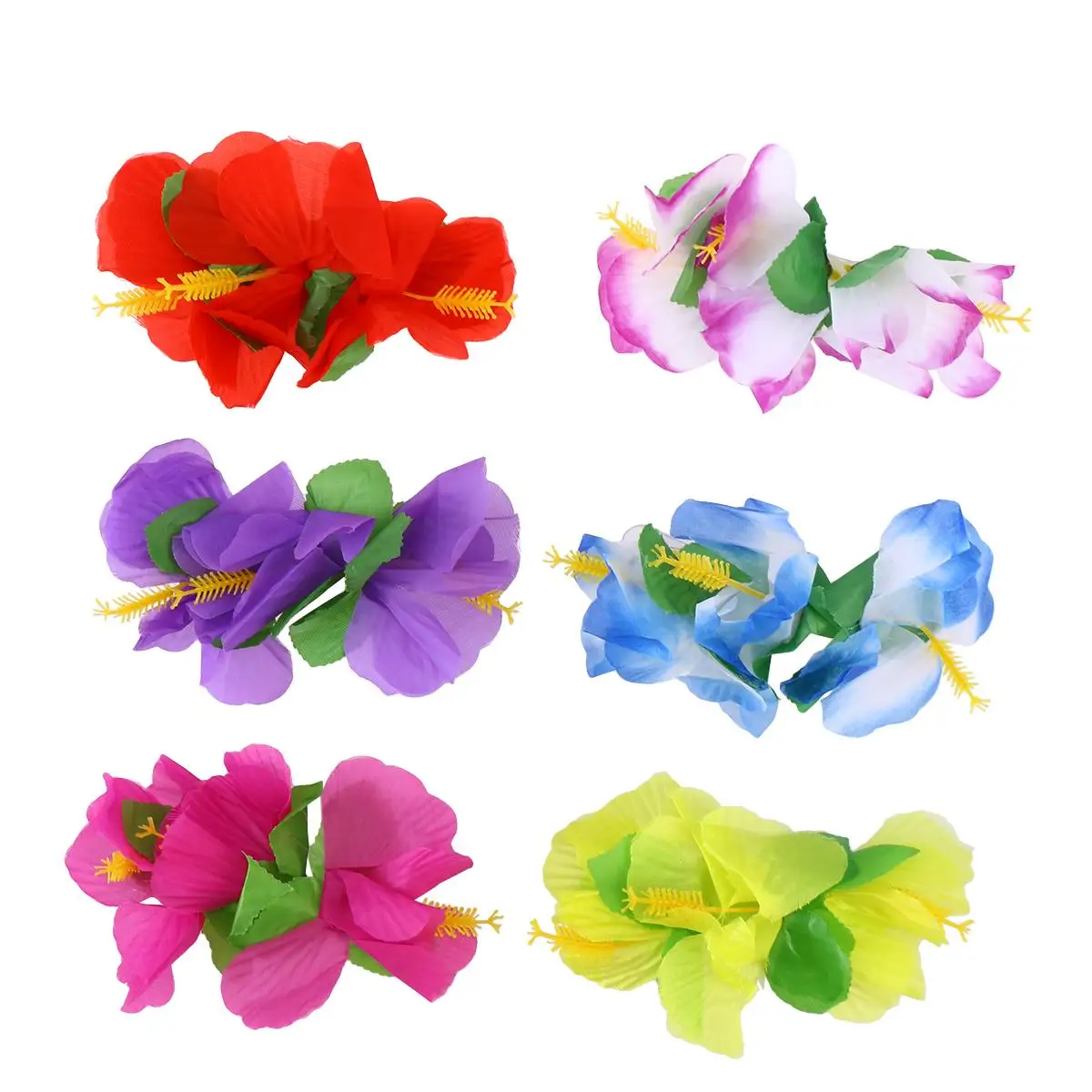 

24 Pcs Hair Clips 12 Colors Hawaiian Hair Clip Hawaiian Bridal Wedding Girls Beach Party Luau Prom Accessories