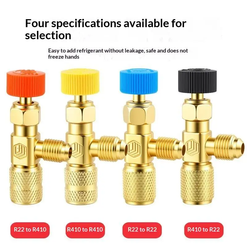 Air Conditioner Refrigerant Charging Adapter 1/4'' Fitting Works with R410 R22 Systems Home AC Repair Hand Tool