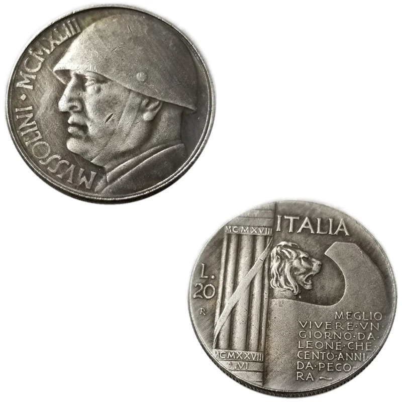 Colección de monedas conmemorativas de Italia 1943, decoración, recuerdos, artesanías, regalos, adorno de moneda de ITALLA, moneda de la suerte, medalla de moneda de regalo