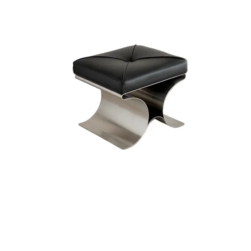 

Coco stool/original design/napa leather pedal stool fashion light luxury stainless steel minimalist single seat pier