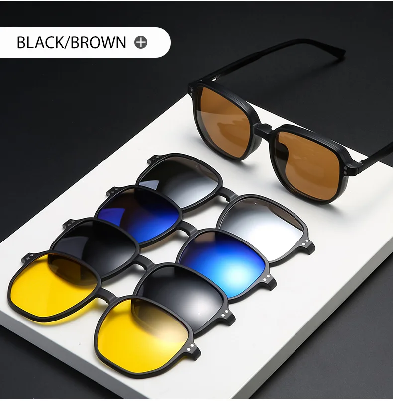 VCKA 6 In 1 Polarisierte Lesen Sonnenbrillen Männer Frauen Magnetische Clip Auf Gläser TR90 Optische Rezept Brillen Rahmen + 1.0 ~ + 6,0 – Detail 10