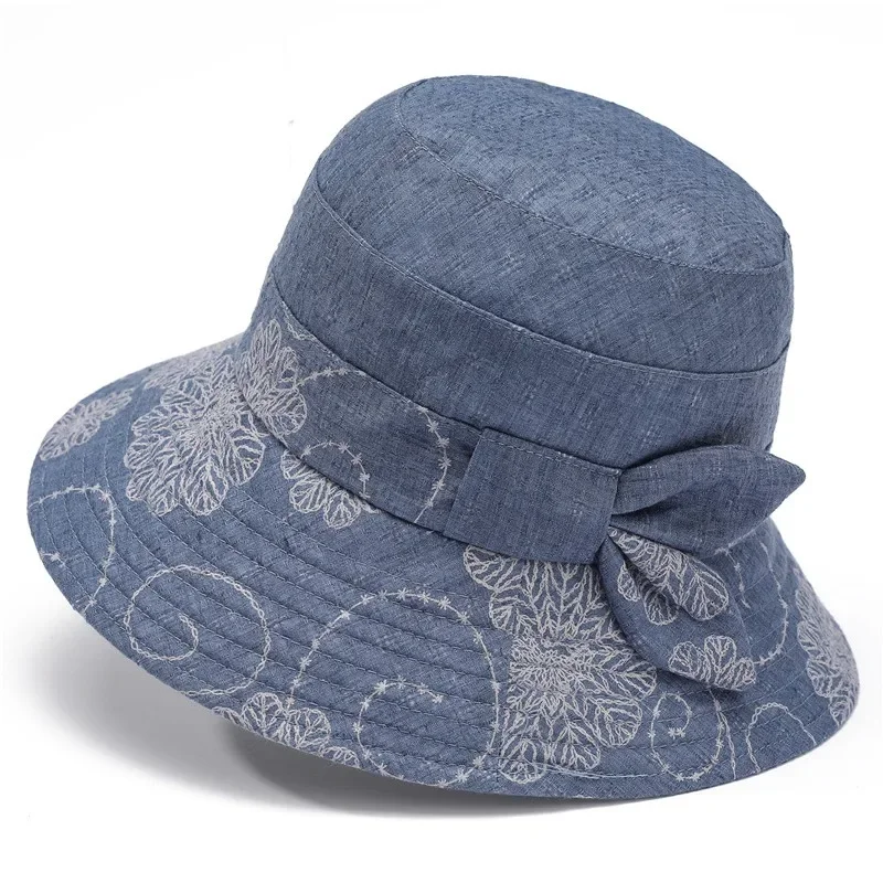 Women Bucket Hat Panama for Women Summer Visor Sun Protection UV Bucket Hats Beach Panama Jean Hat Collapsible Cap 버킷햇