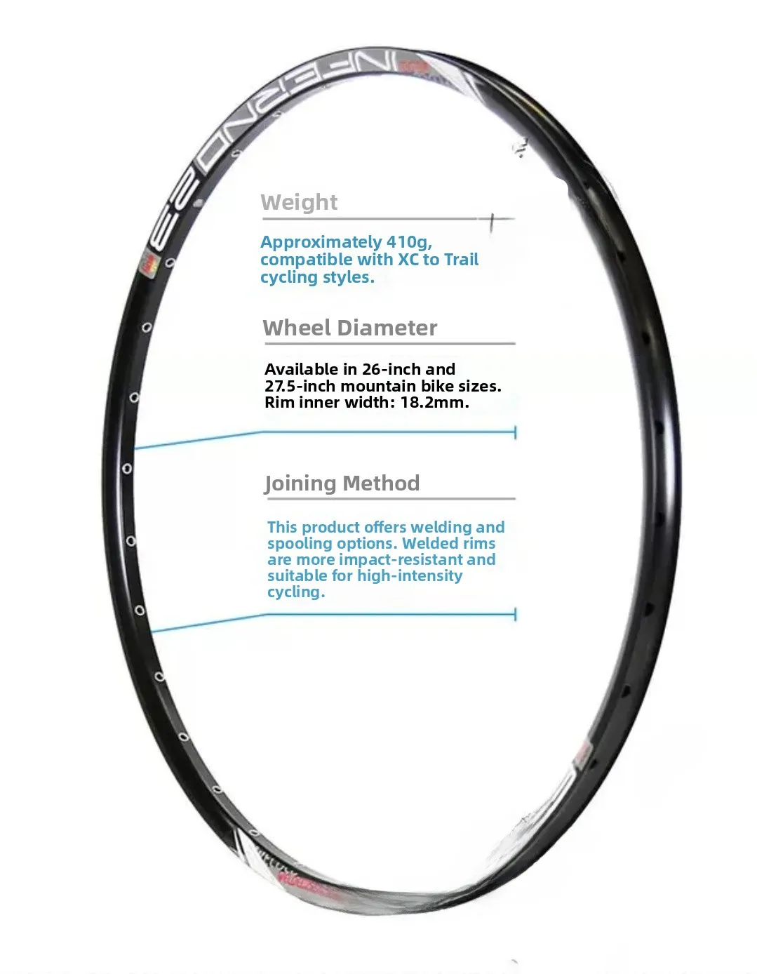 sun-bicycle-wheel-rim-26-inch-24-holes-welding-code-included-for-mountain-bike-road-bike-aluminum-alloy-spoke-hole-pattern