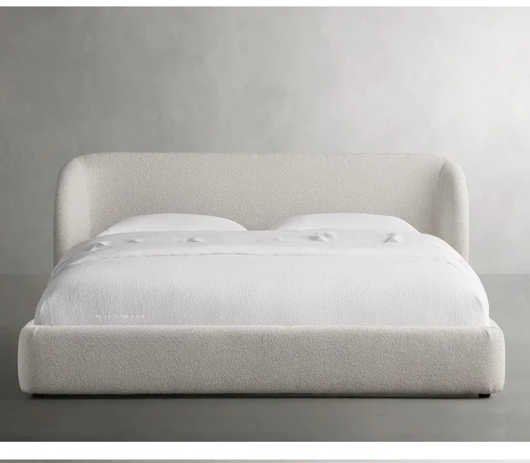 

Bedroom Lamb wool double bed, French Internet celebrity B & B hotel wedding bed master bedroom