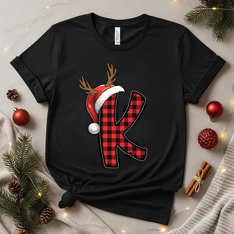 クリスマスアルファベットレディース Tシャツレジャーファッション半袖 Tシャツブランド Tシャツクリスマスアルファベットストリートウェア Y2k トップス Tシャツ