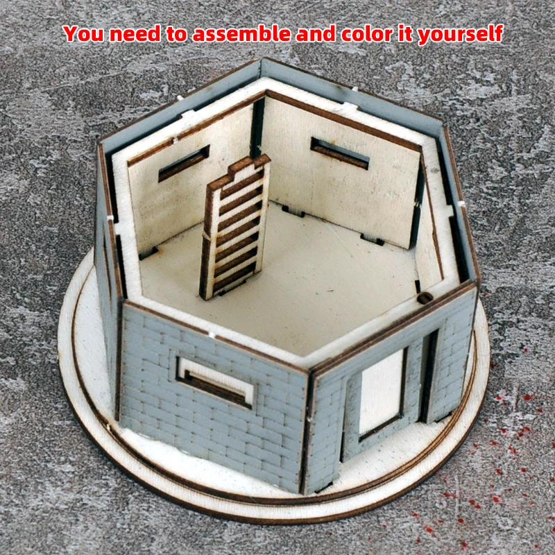 Architektonisches Modellbausatz Miniatur-Bunker Pillbox Blockhaus Fort Festungsbau Diorama Maßstabsmodell Bausatz 1/72 – Detail 2