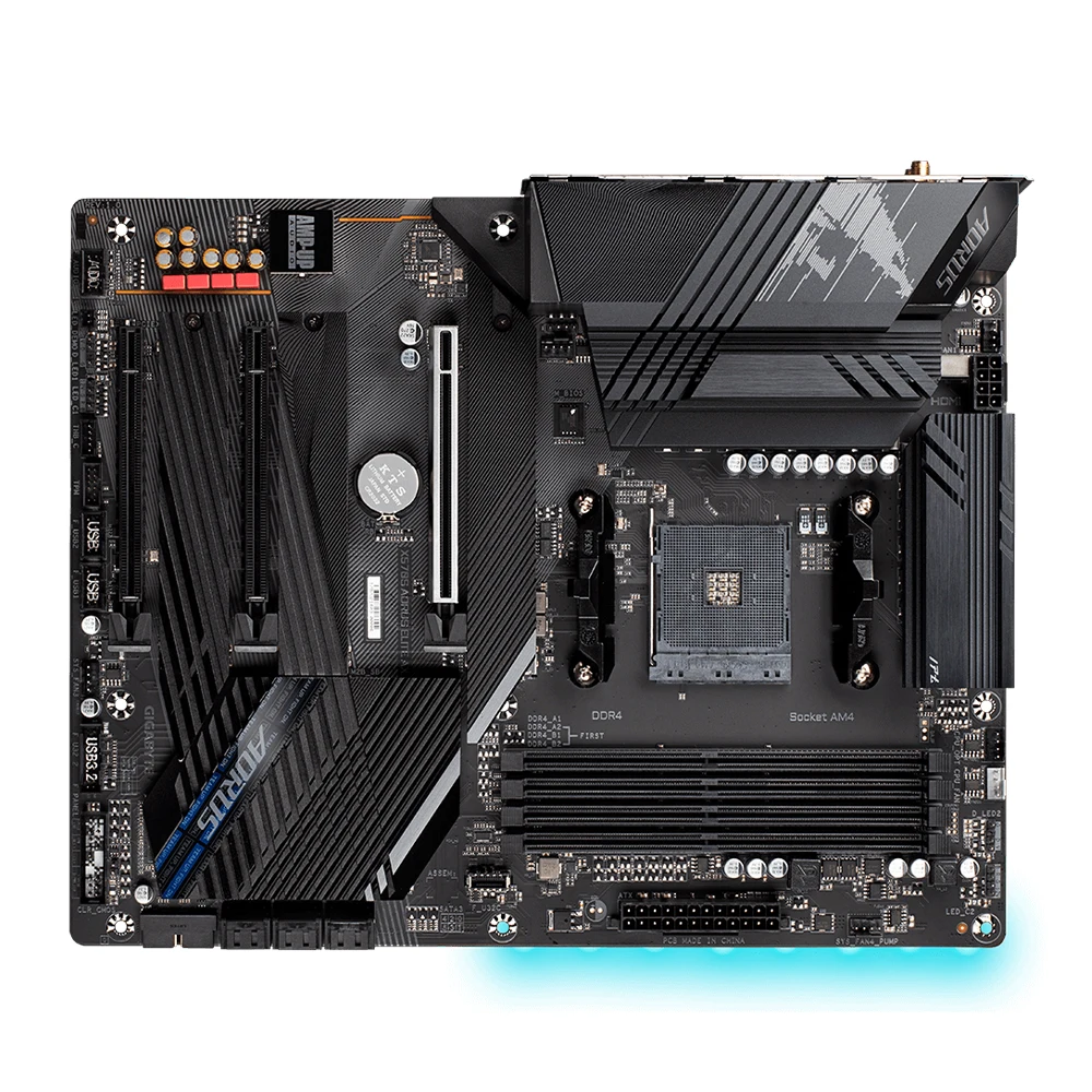 Imagem -05 - Gigabyte-placa-mãe Aorus Elite ax Soquete Am4 Suporta Ryzen 5950x 3950x r7 5700ge r5 5500 Cpu Amd X570 Ddr4 Hdmi Atx