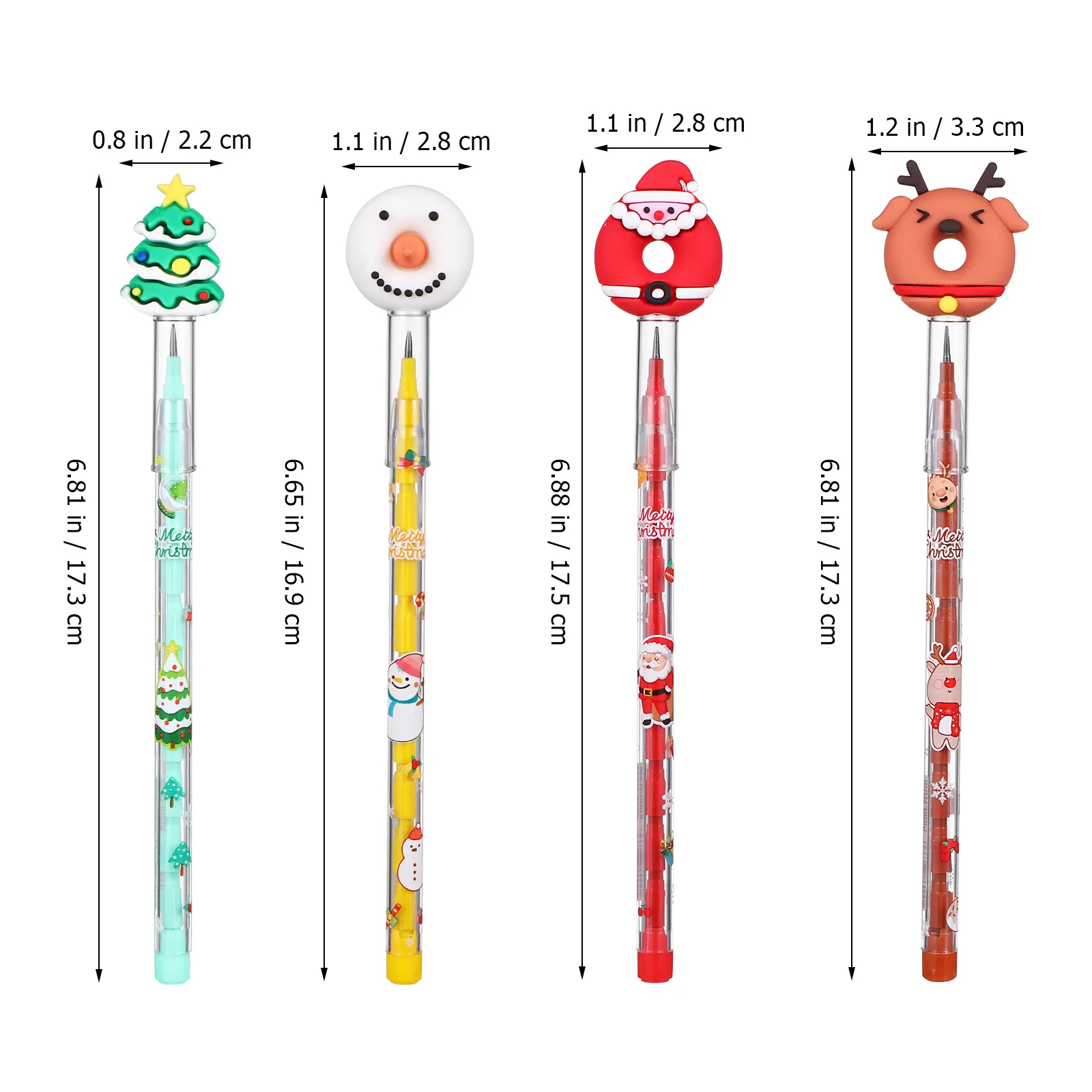 16 Pcs Christmas Pencil Birthday Pencils For Students Stackable Kids And Erasers Girl Office Stuff Stationary Bulk Winter