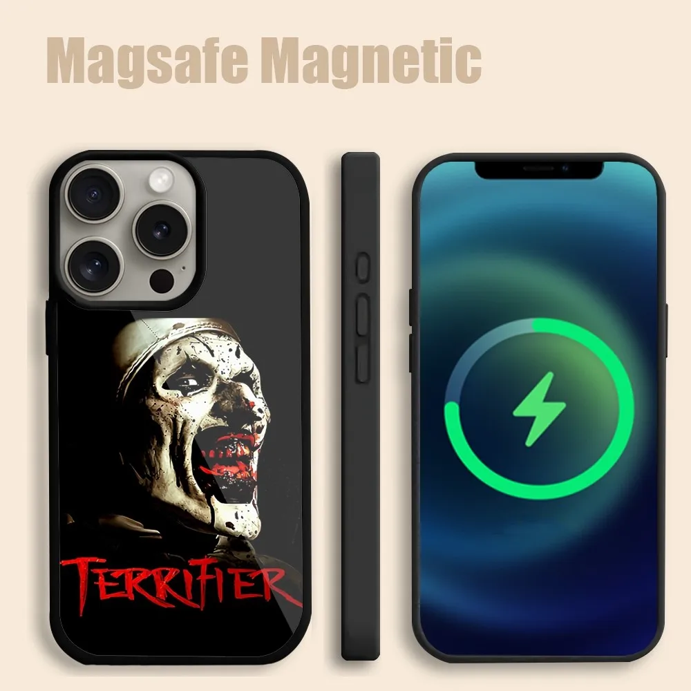 Horror Movie Terrifier  Phone Case For iPhone 15 14 13 12 11 Pro Max Plus Magsafe Magnetic Wireless Charging Cover