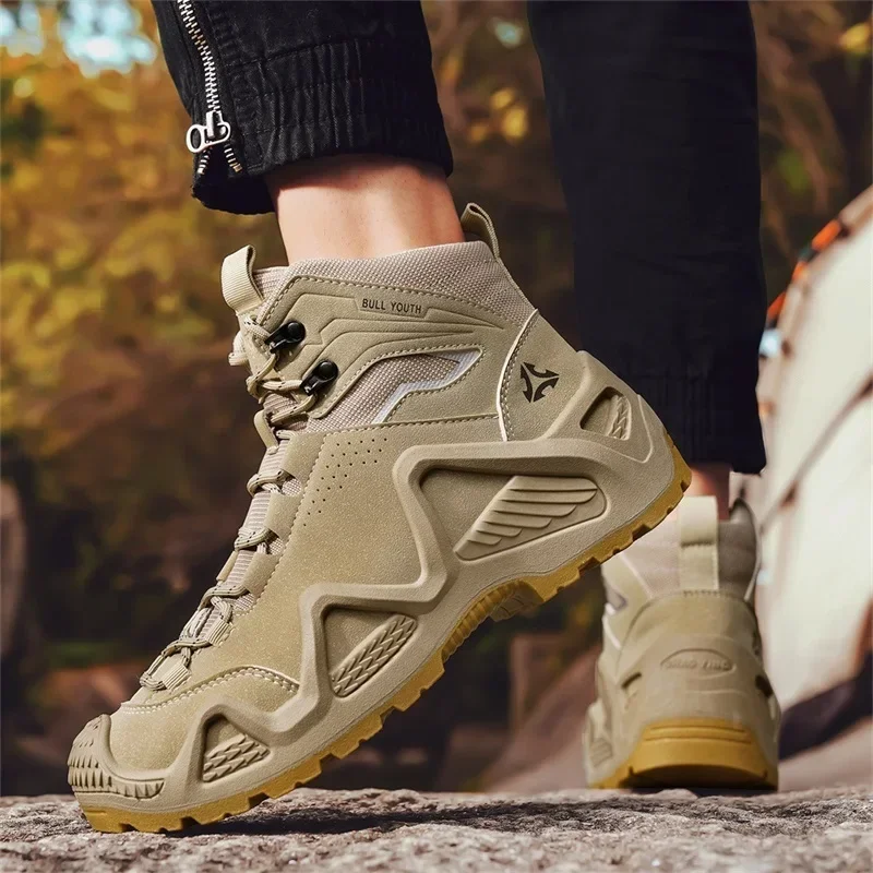 

Мужские тактические ботинки с ремнями для боевых тренировок, водонепроницаемые ремни, многофункциональная мотоциклетная уличная дышащая походная обувь