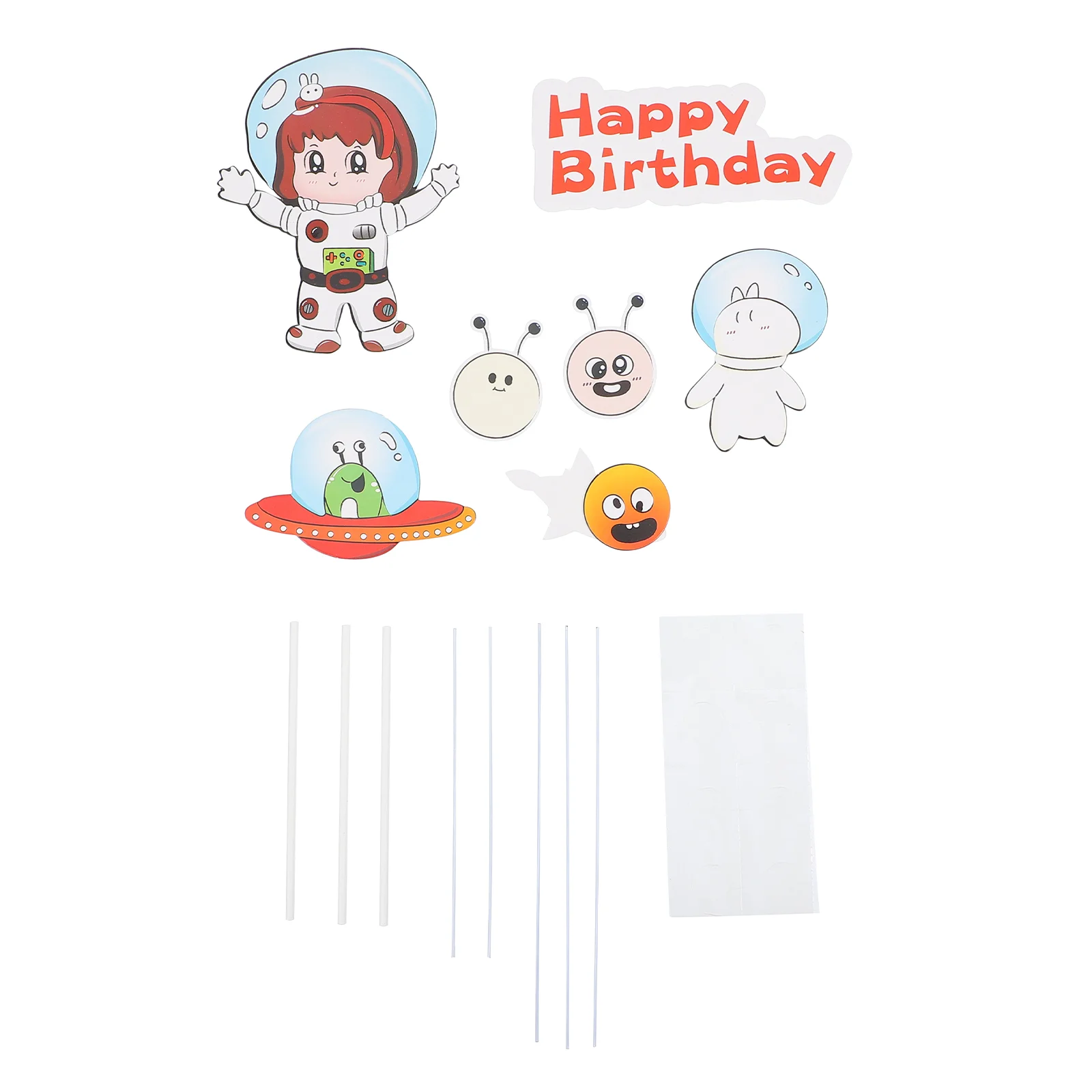 Ufo Cake Plugin Outer Space Series Picks Design Dessert Toppers Birthday Theme Party Astronaut Cakes
