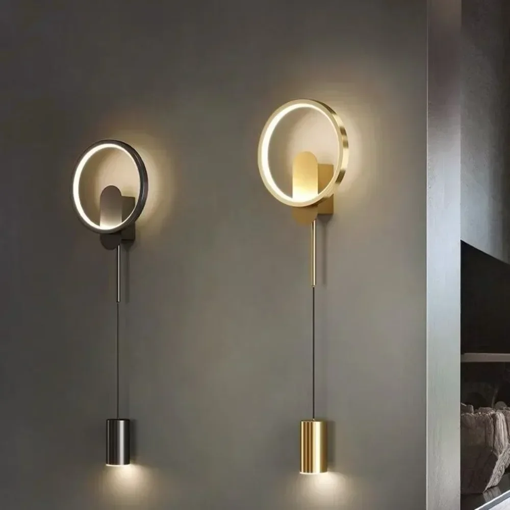 

Modern Golden Led Indoor Wall Lamp Bedroom Bedside Decoration Living Room Stair Wall Light Sconce Luminaire