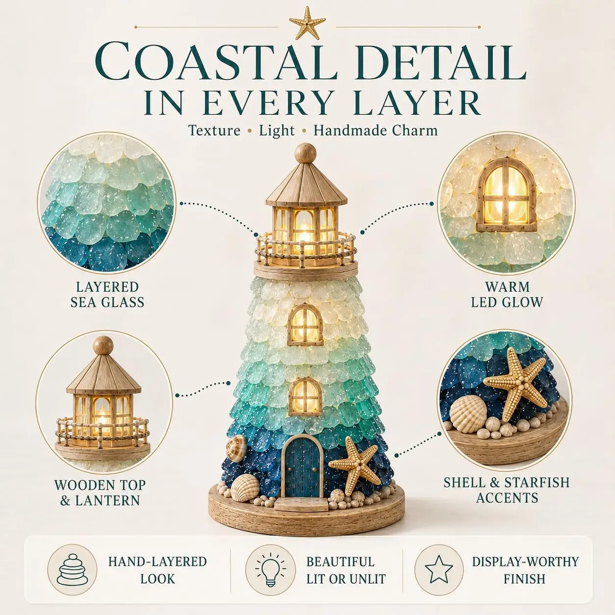 Lighted Sea Glass Lighthouse Kit 4