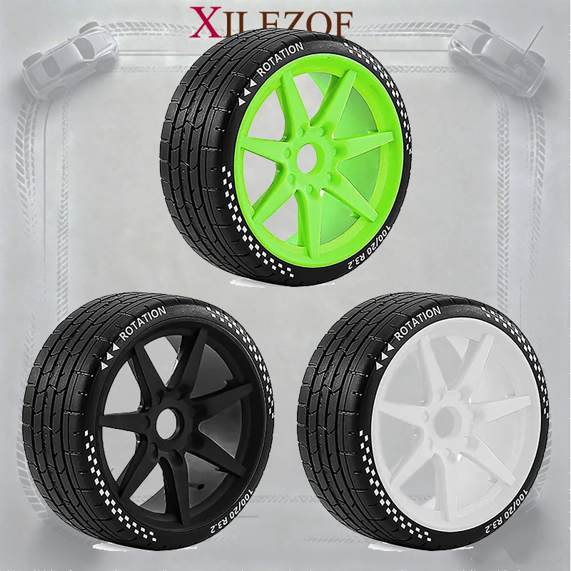 4PCS 101*42mm RC Wheel Rim & Tire Set for 1/7 Mojave Limitless 6S BLX KM C3 WRC 1/8 HNR X3GT Upgrade Parts