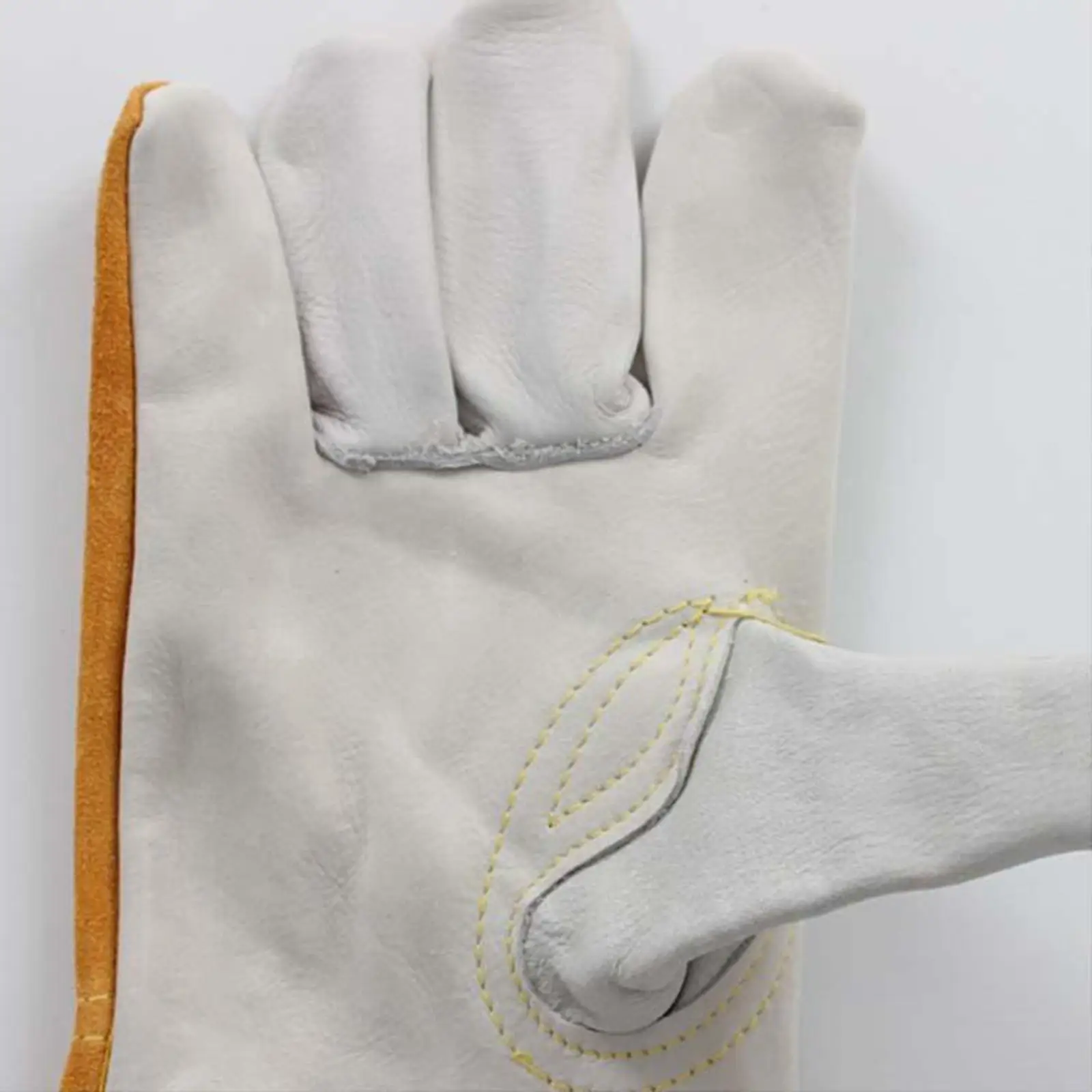 

Leather Welding Gloves Heat Resistant Fireproof Hand Gear for Oven Fireplace Woodworking Camping