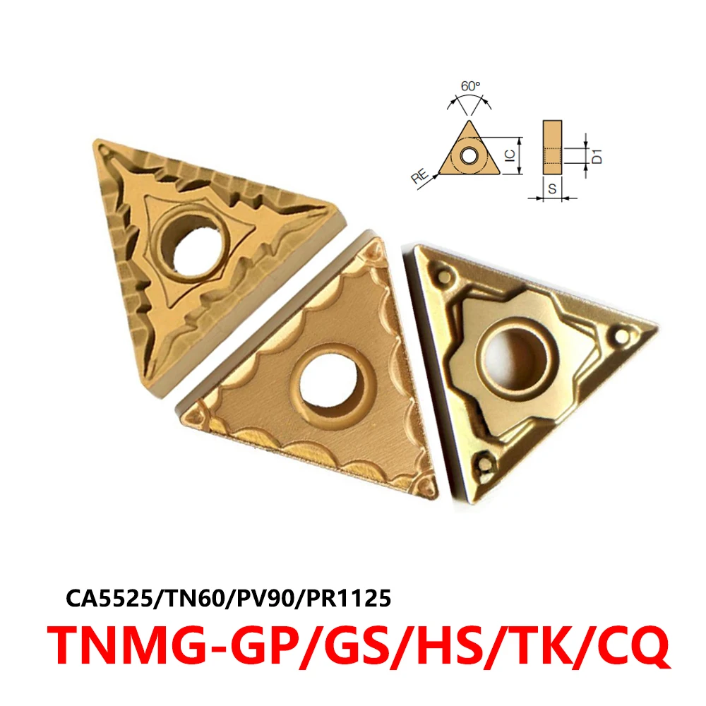 

Original TNMG TNMG160402 TNMG160404 TNMG160408 TNMG160412 GP GS HS TK CQ CA5525 TN60 PR1125 Carbide Inserts Tools CNC Cutter