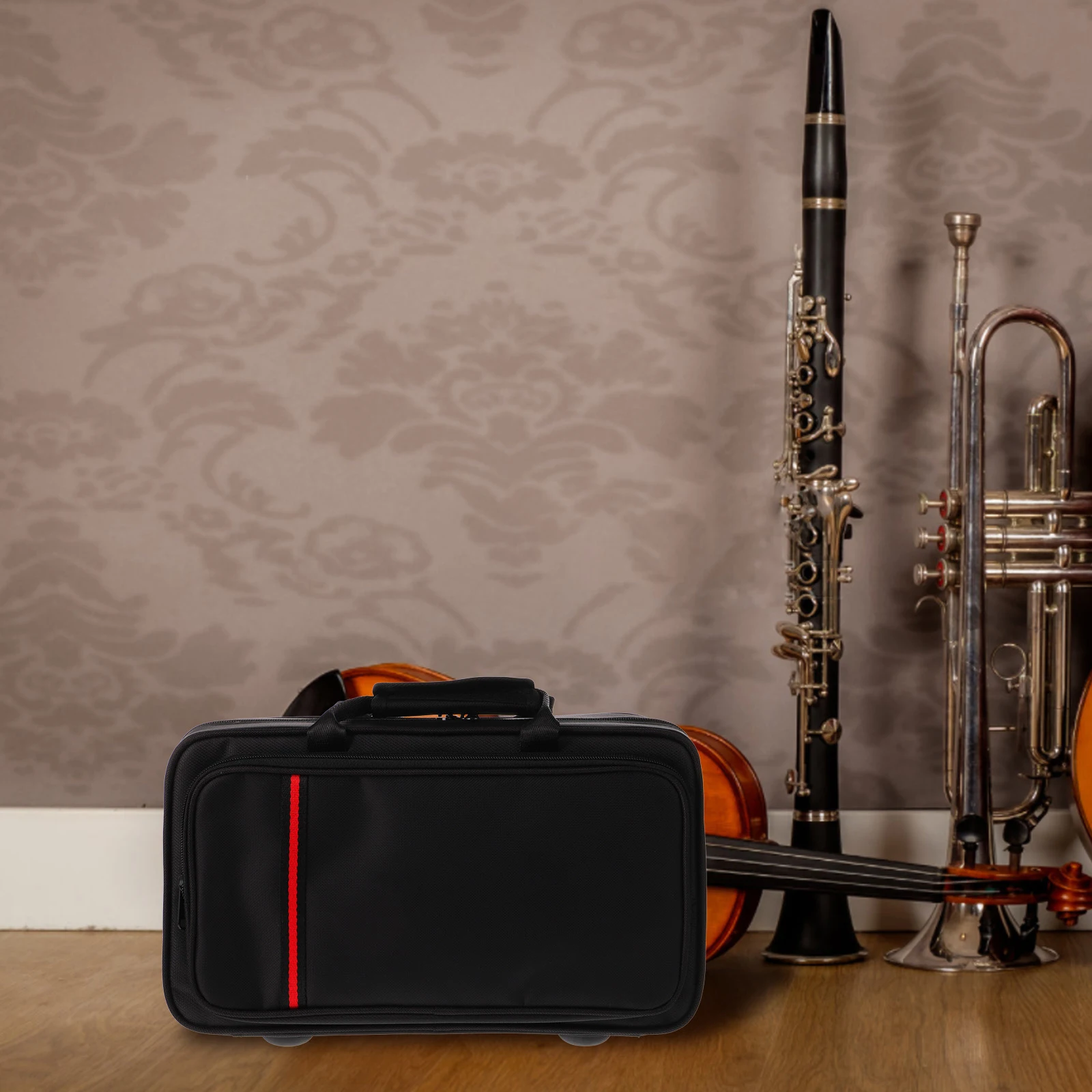 

Black Shockproof Clarinet Backpack Oxford Fabric Classic Double Strap Portable Music Instrument Storage Case Clarinet Case