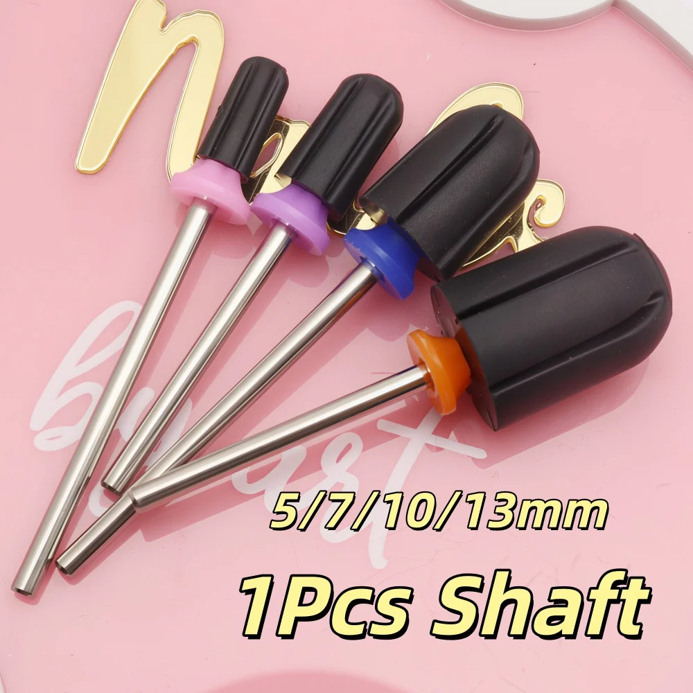 1Pc 5/7/10/13mm Rubber Sanding Cap Mandrel Holder Nail Drill Bit Shaft for Electric Nail File Manicure Pedicure Tools