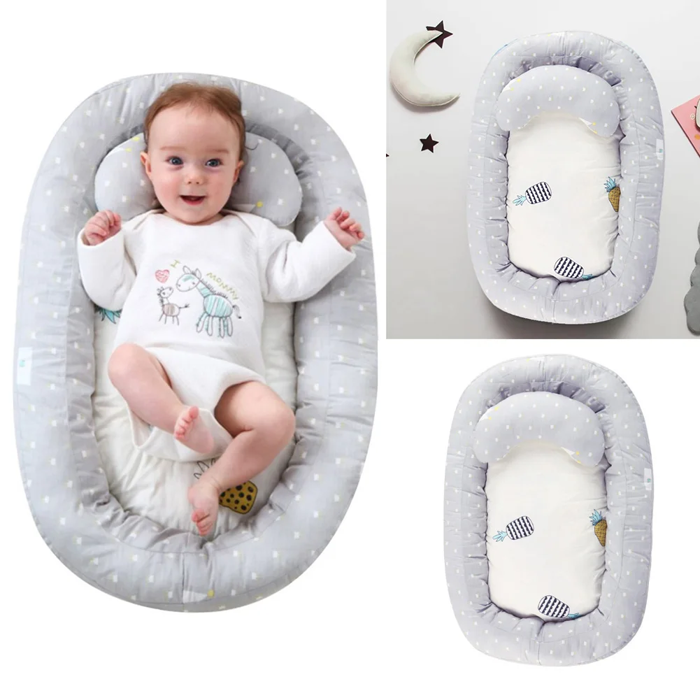 Portable Baby Nest Bed Removable Washable Protection Cushion With Pillow Newborn Travel Bed