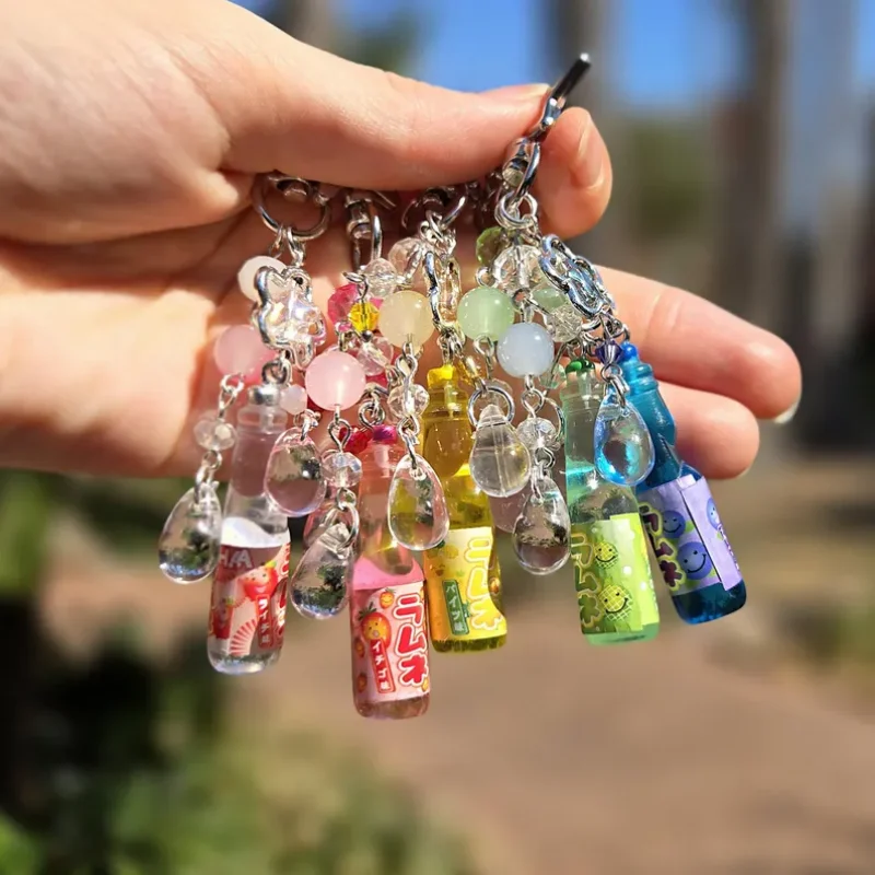 Ramune Beaded Keychain | Japanese Soda Keychain
