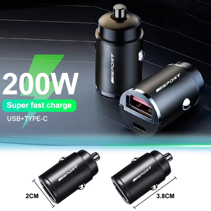 100W Mini-Autoladegerät mit schneller Ladefunktion für iPhone QC3.0 Mini PD USB Typ C Autoladegerät für BMW