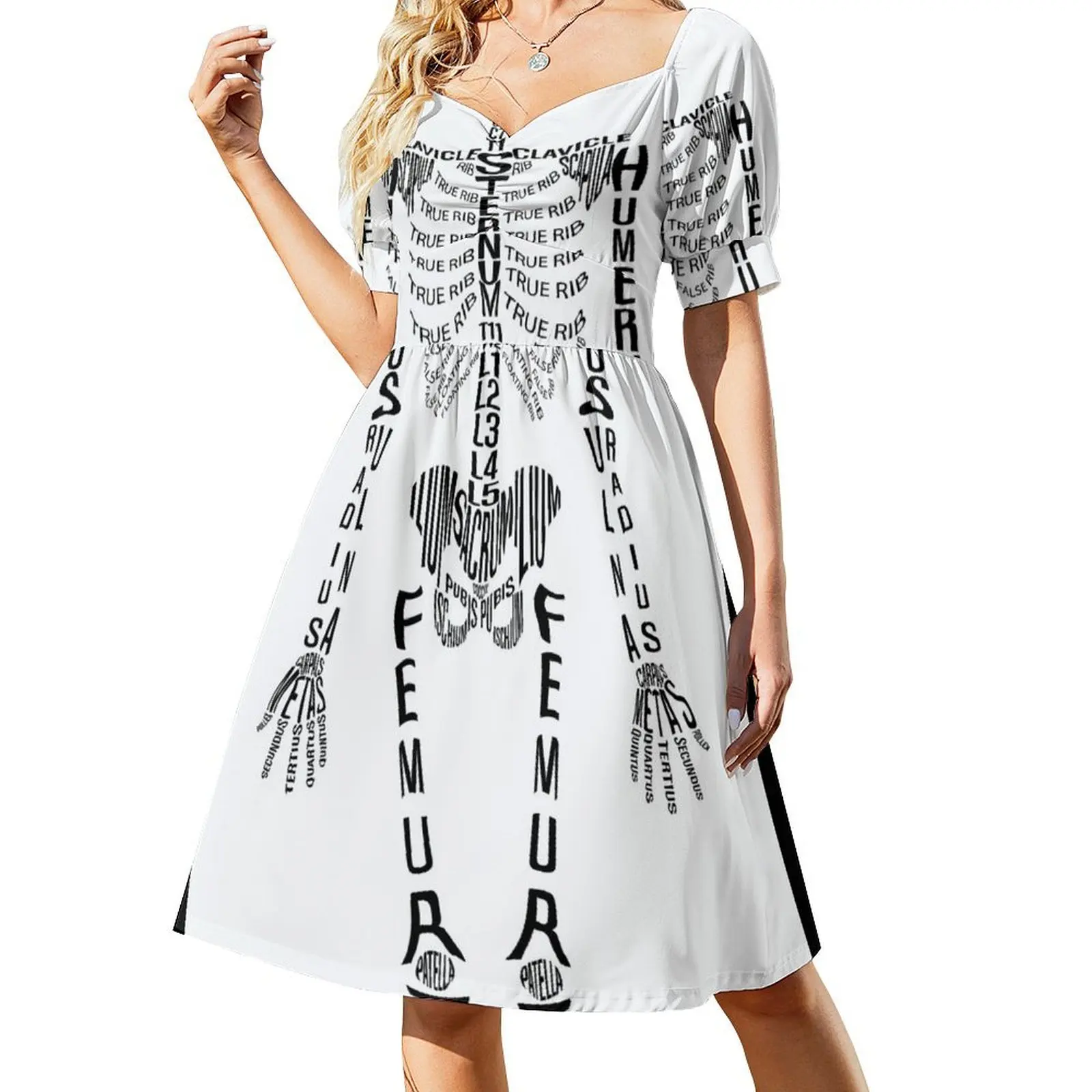 Typographical Skeleton Short Sleeved Dress Women dresses summer festival outfit women Dress