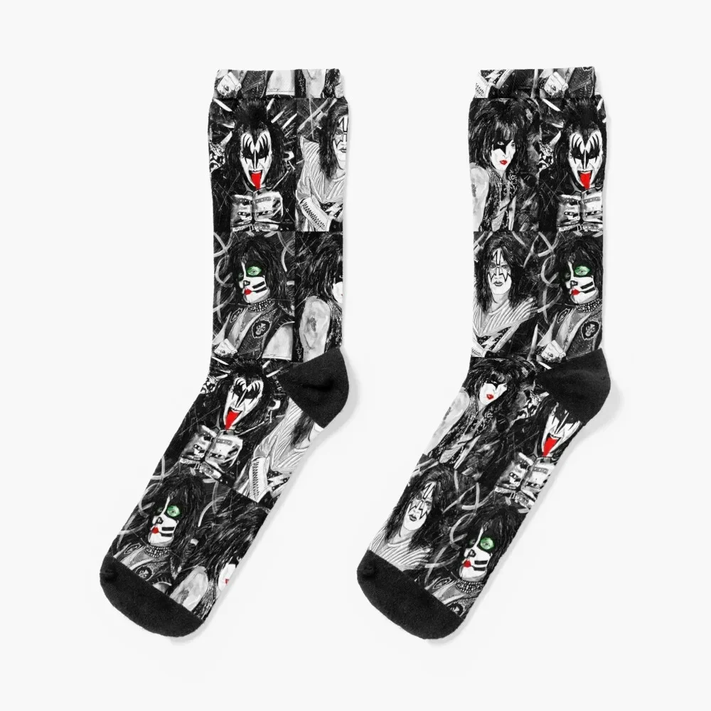 

KISS - Ink Original (Colour Splash) Socks snow with print Socks For Men Women's