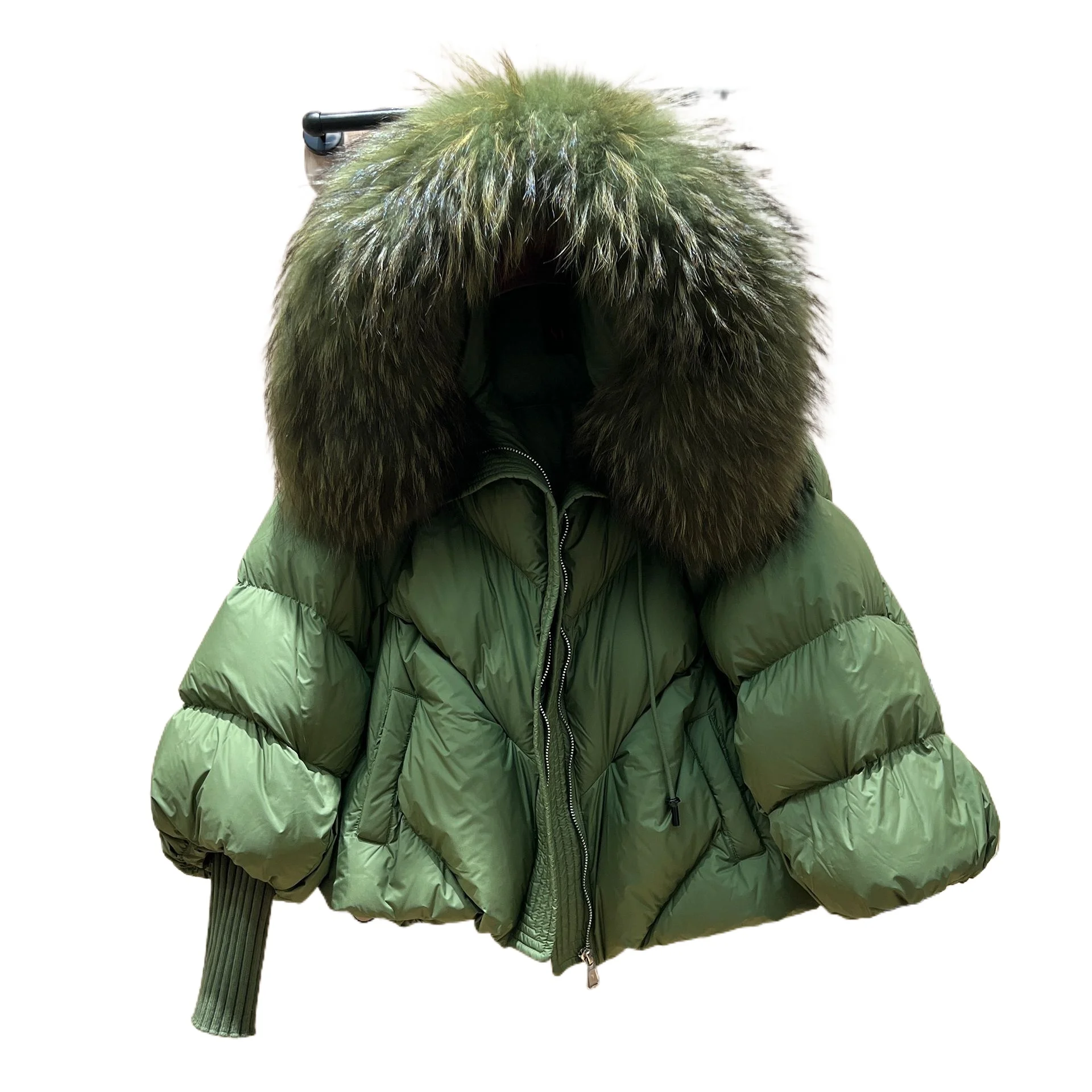 

European Station 2025 Winter New Real Fur Big Fur Collar Goose Down Jacket Women's Loose Thickened Fashion Jacket