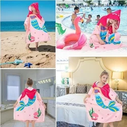 Beach Towel For Kids Hooded Bath Towel Poncho Kids Towel Microfiber Baby Towel For Girls 2-6 Years Bathroom Beach Swim Cover (Me