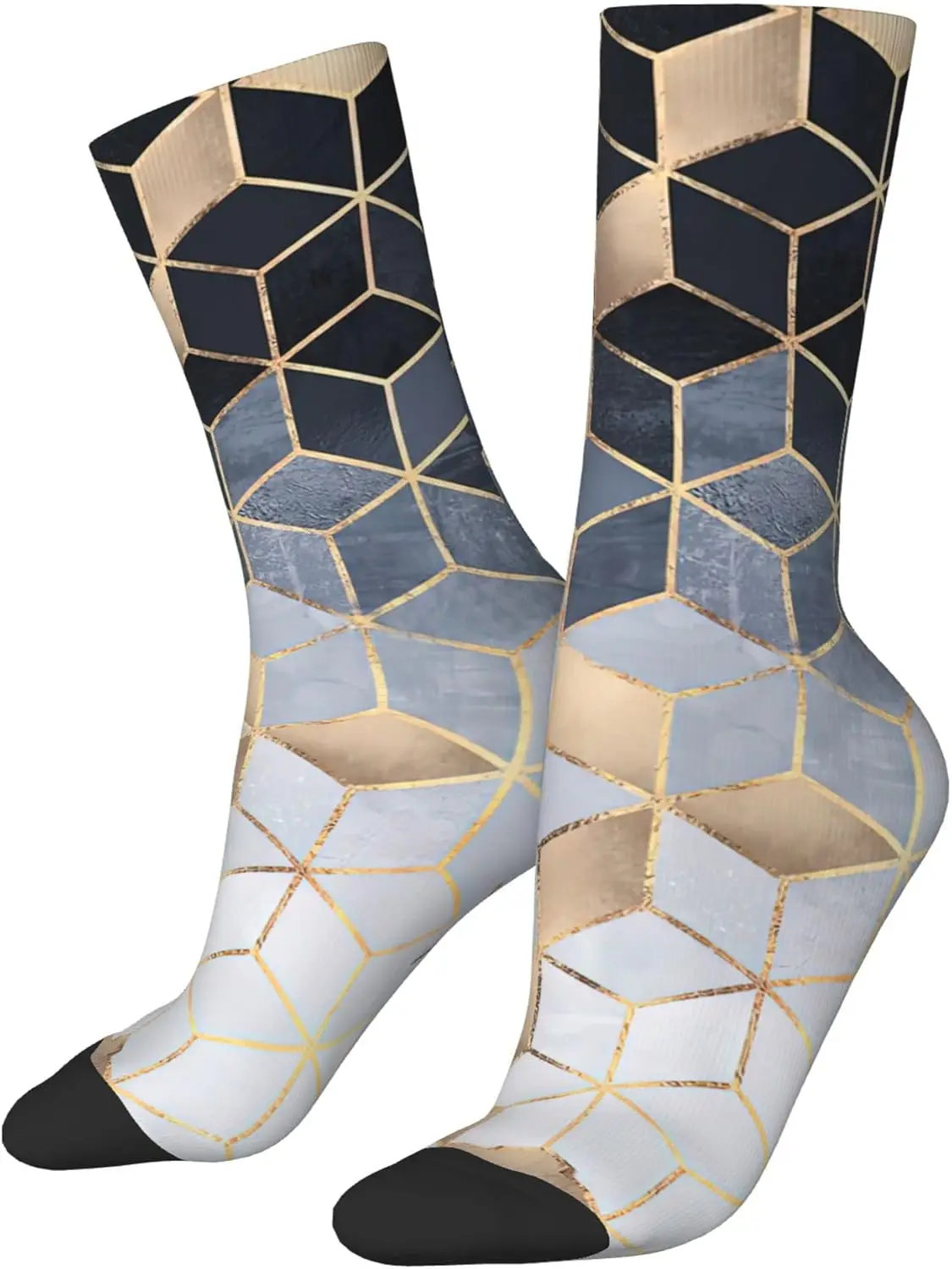 

Funny Gradient Black Grey Cubes Socks for Men Women Gift Novelty Crew Crazy Socks