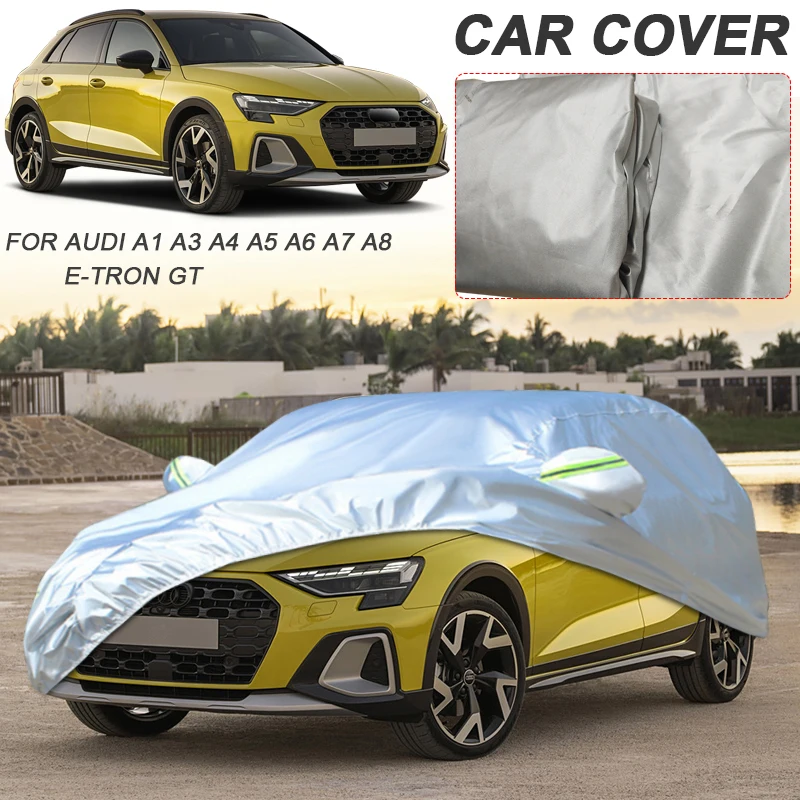 

210T Polyester Car Cover For Audi A1 A3 A4 A5 A6 A7 A8 E-TRON GT SPORTBACK HATCHBACK SEDAN AVANT Sunshade Anti-UV DustAccessoy
