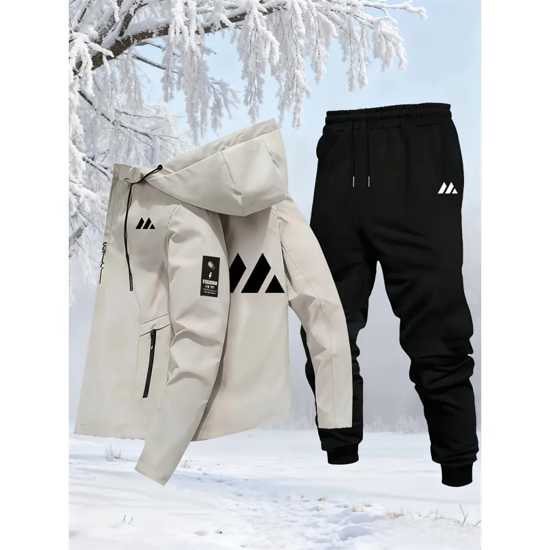 

Hot-selling Sports Set Hooded Jacket Ankle banded pants All-Matching Casual two-piece set suitable for outdoor travel