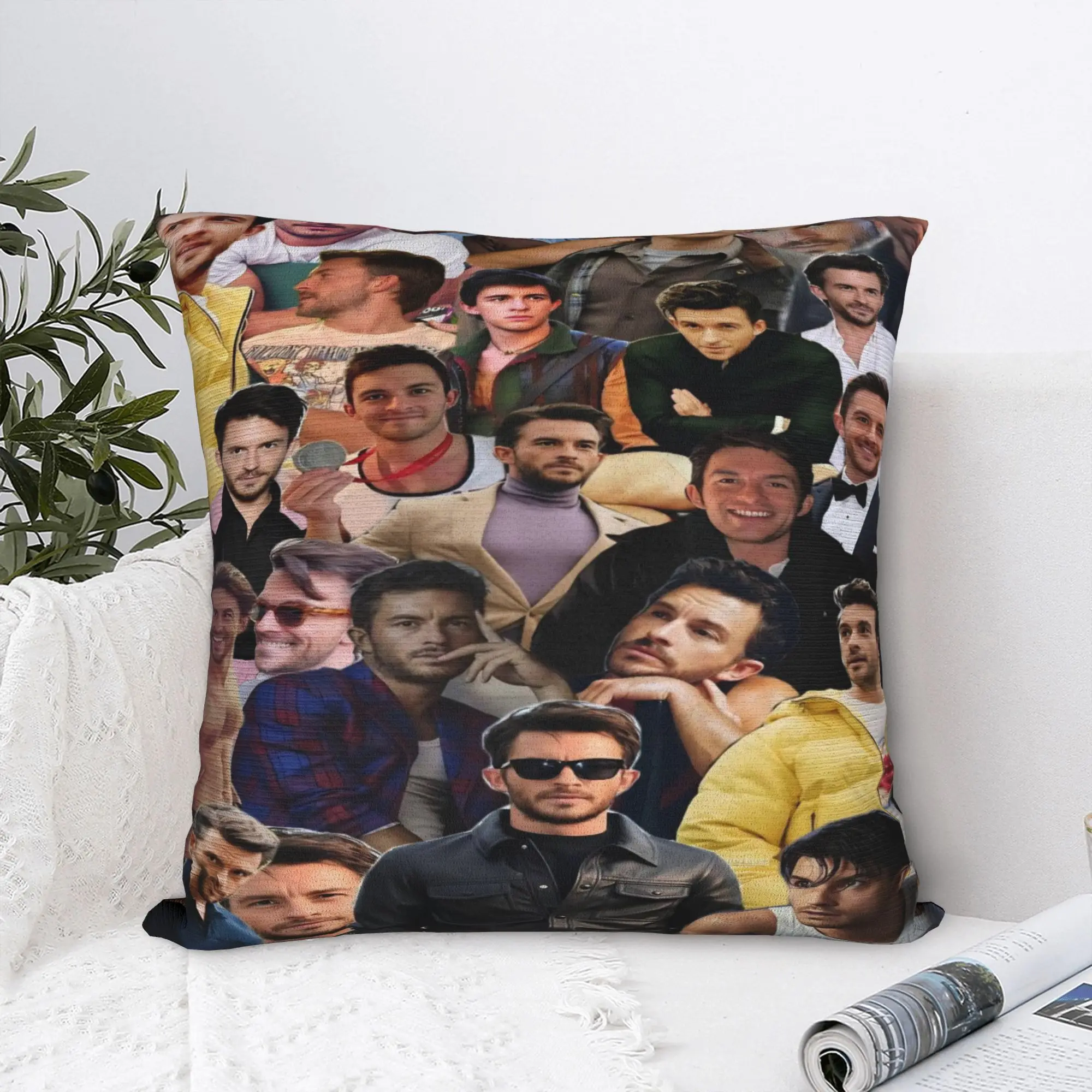 Jonathan Bailey Actor Square Pillow Case  Cushion Cover Awesome Zippered Decorative Throw Pillow Case Cover for Living Room