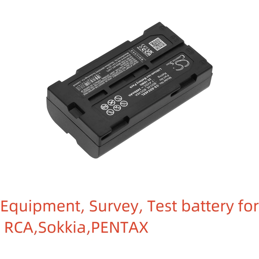 Li-ion Survey and Test Battery - 7.4V 3400mAh | Compatible with RCA, Sokkia, PENTAX CC-8251, SET 200, PRO-V730, DA020F