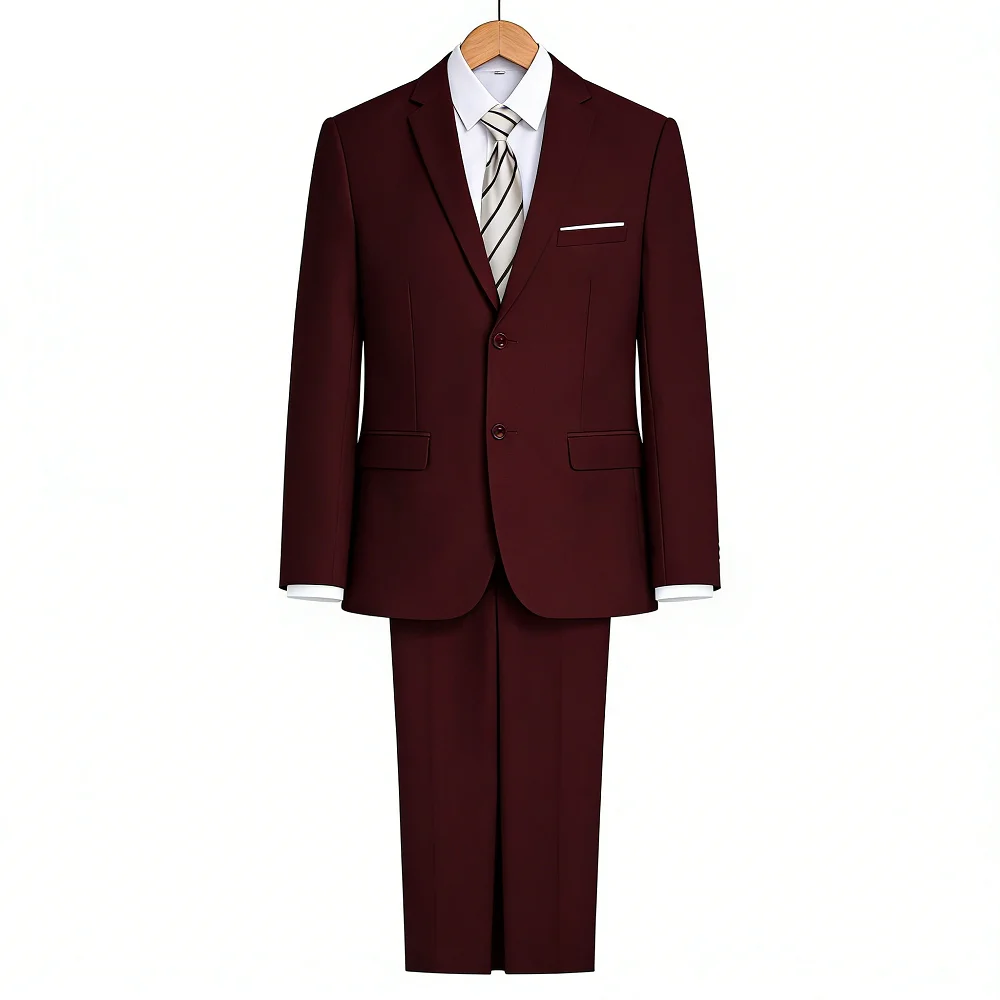 

Smart Casual Khaki Men's Suits Formal Business Wedding Groomsmen Smoking Double Breasted Jacket Pants Set