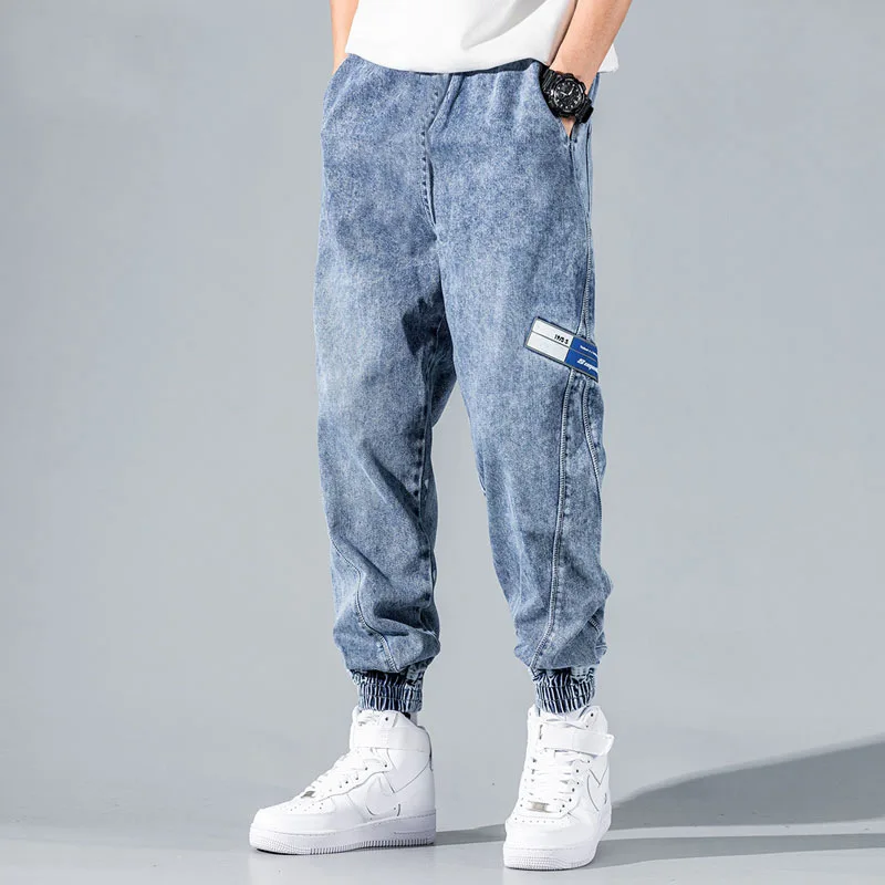 Streetwear Hip Hop Harem Jeans Pants Men Loose Joggers Denim Casual Sweatpants Korean Style Men's jeans Cargo Pants Joggers Pant