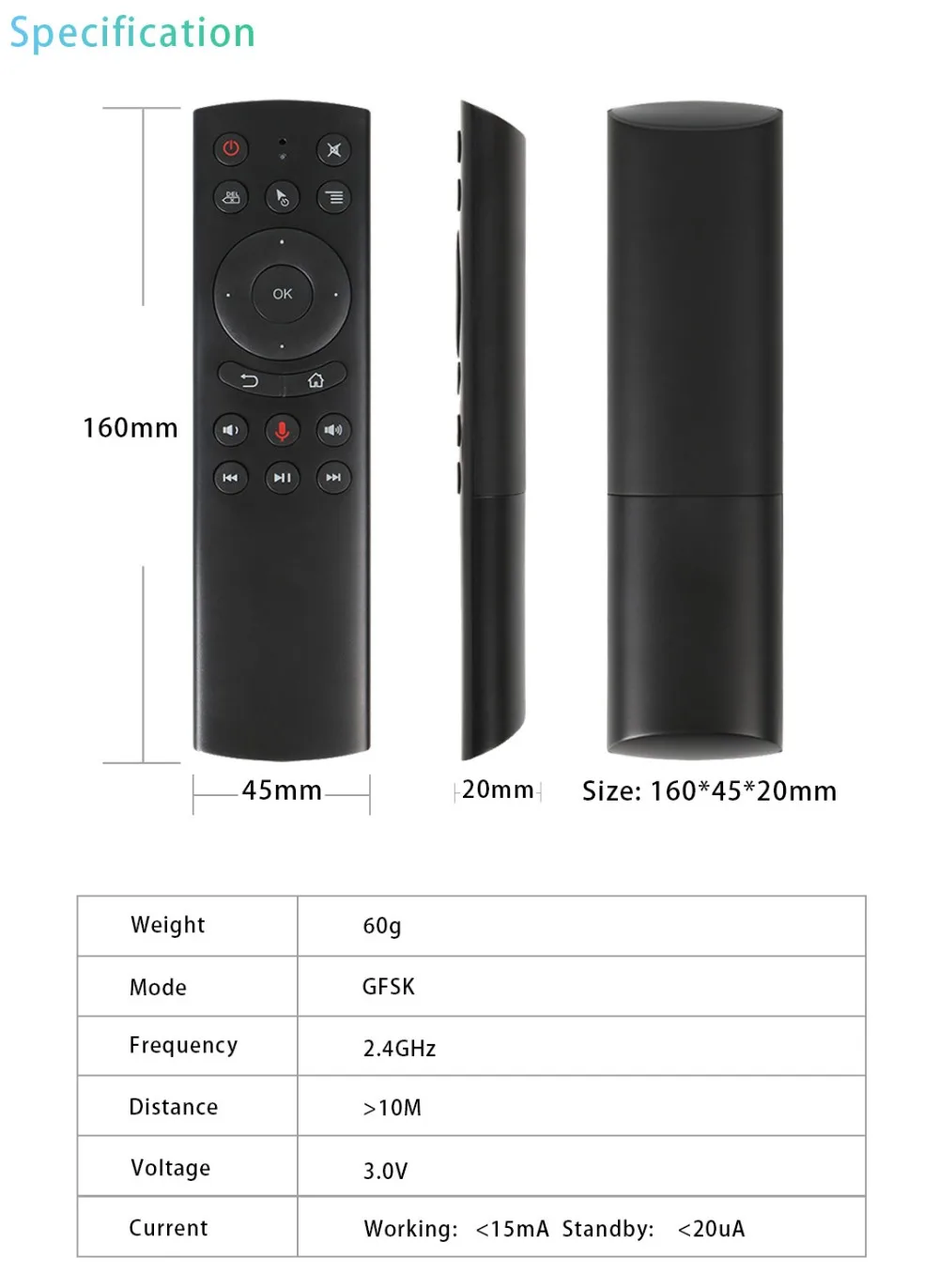 G20 G20S Smart Voice Remote Control 2.4G Wireless Backlit Air Mouse Gyroscope IR Learning For H96 X96 Max X88 Pro Android TV BOX