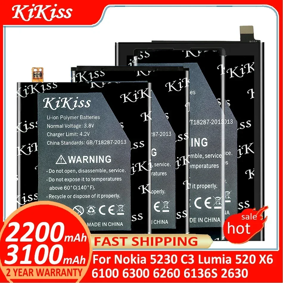 Battery BL-4C BL-5C BL-4UL BL-5B BL-5J For Nokia 5230 C3 Lumia 520 X6 6100 6300 6260 6136S 2630 C2-01 BL 4C BL 5C BL5C Battery