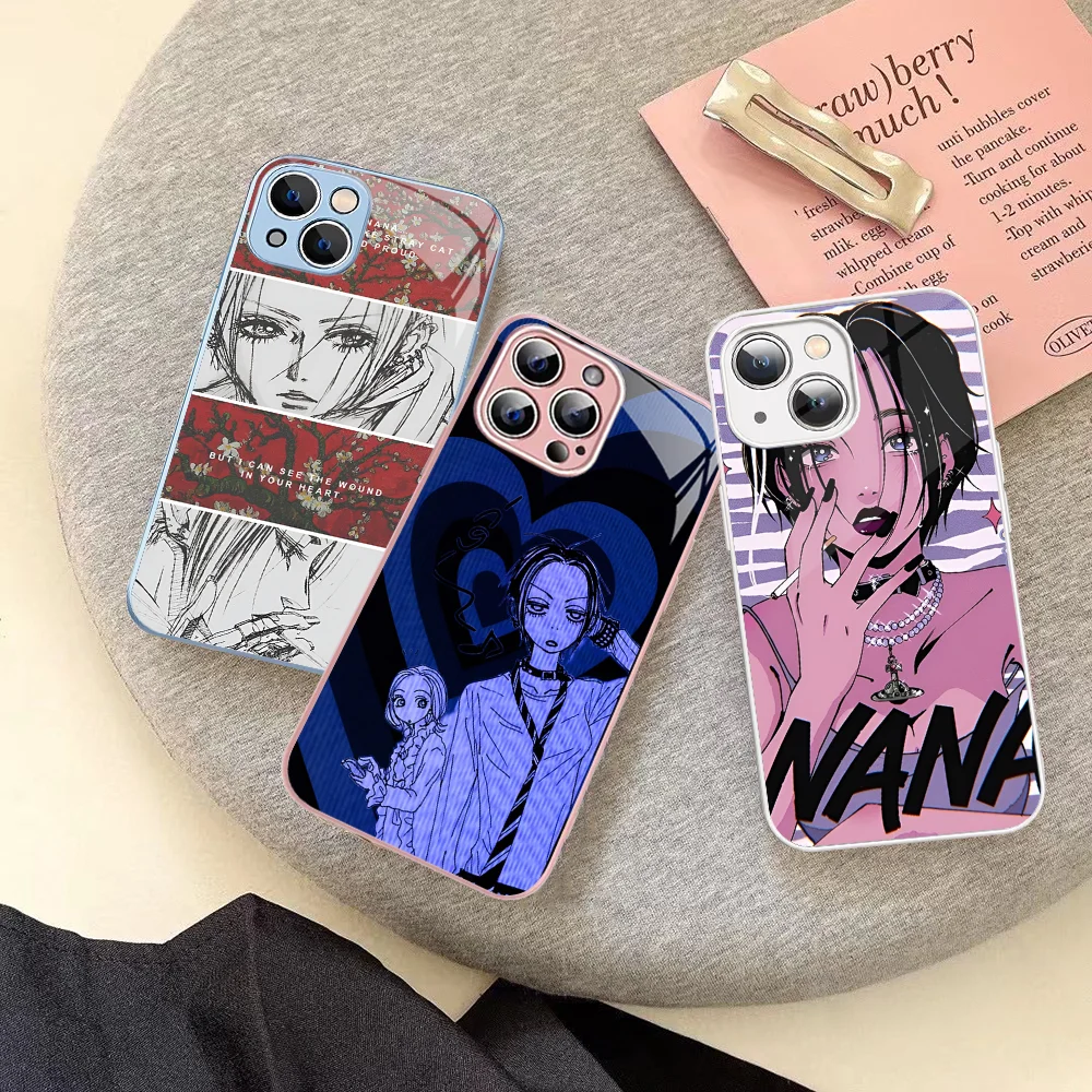 Nana Osaki anime Phone Case For iPhone 14 13 12 Mini 11 Pro XS Max X XR 14 Plus Tempered Glass Cover