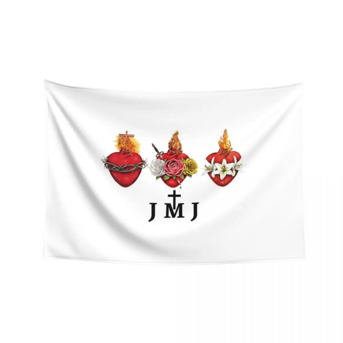 

Holy Family Hearts Sacred Heart of Jesus, Immaculate Heart of Mary and Most Chaste Heart of Joseph, Holy Family Hearts Tapestry