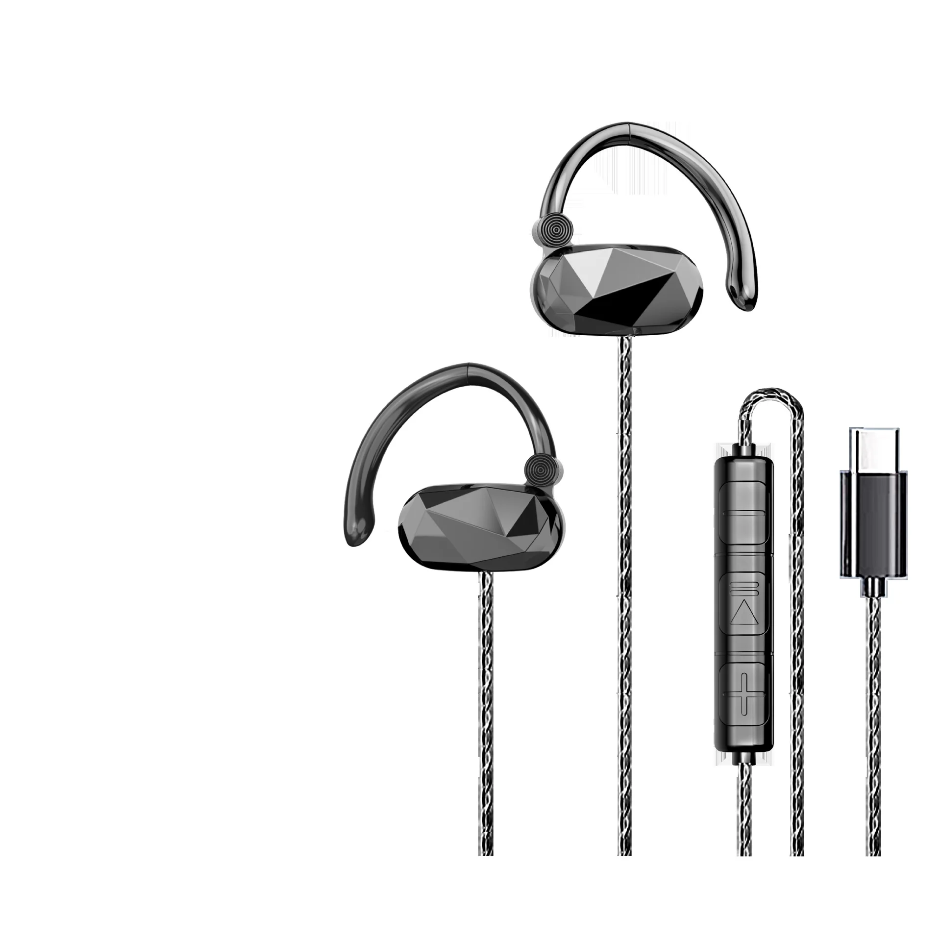 No ear damage, no in-ear high-quality earphones 3.5mm ear-hanging typec student earphones