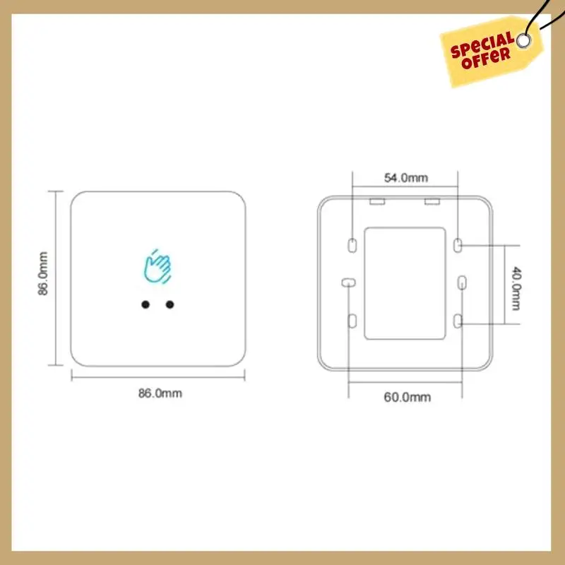Infraredsurface Installation Contactless Infrared Door Lock No Touch Sensor Exit Button IR Door Release Doorbellswitch A Durable