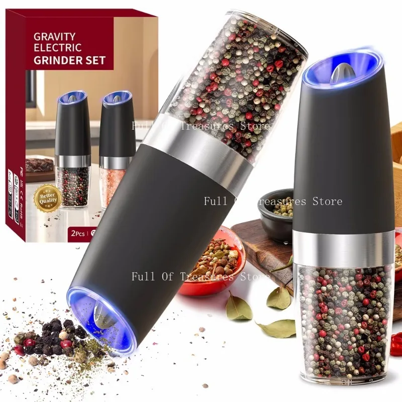 Gravity Sensing Grinder Smart Salt and Pepper Mill Electric Pepper Grinder Battery Powered Automatic Operation Kitchen Utensil