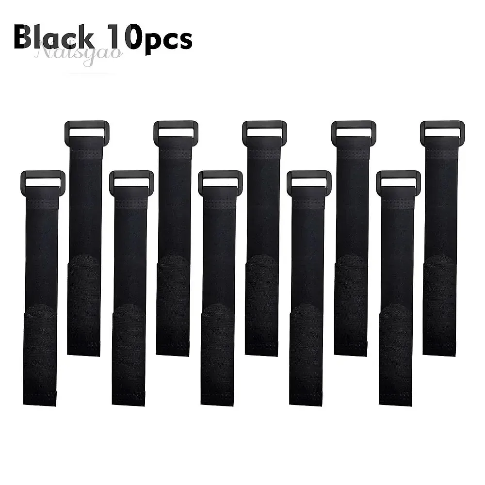 10pcs Reusable Self-adhesive Nylon Zip Ties 20*200mm Cable Fasteners Harness for Organizing Various Cords