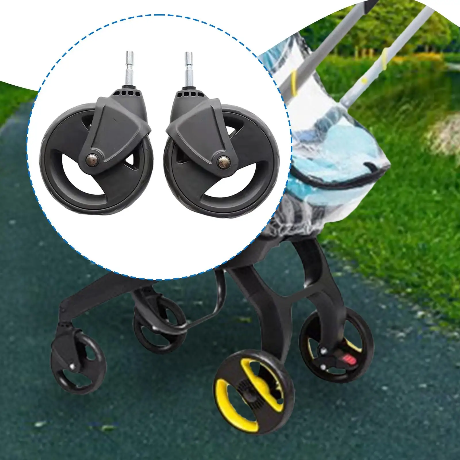 Trolley Wheel Universal Tire Accessories Wheel Replacement 2Pcs